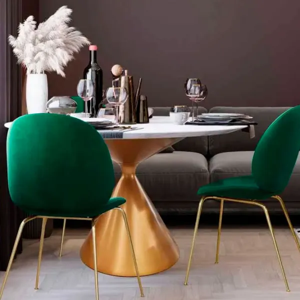 Masă de bucătărie DecoPrim Rondo T-1038 Ceramică/ White photo 2