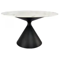 Masă de bucătărie DecoPrim Rondo T-1038 Ceramică/ White photo 2