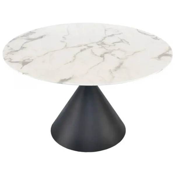 Masă de bucătărie DecoPrim Rondo T-1038 Ceramică/ White photo 3