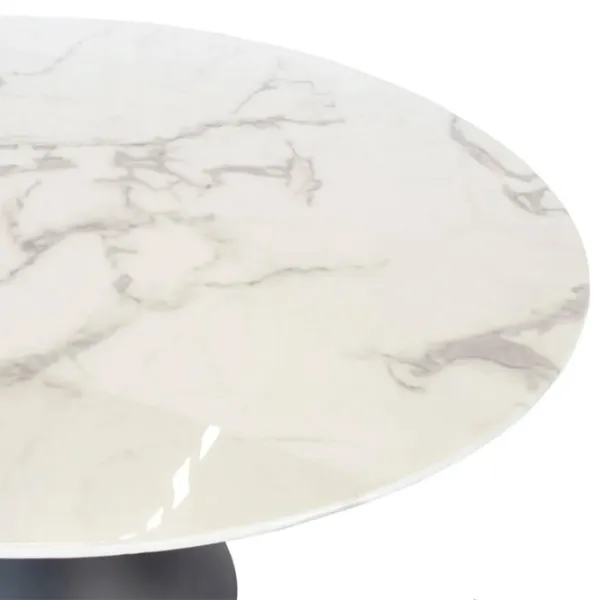 Masă de bucătărie DecoPrim Rondo T-1038 Ceramică/ White photo 4