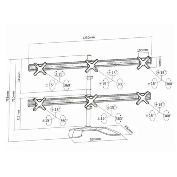 Suport pentru monitor Reflecta PLANO DeskStand 23-1010 S VESA 100 x 100 mm/ Silver photo 2