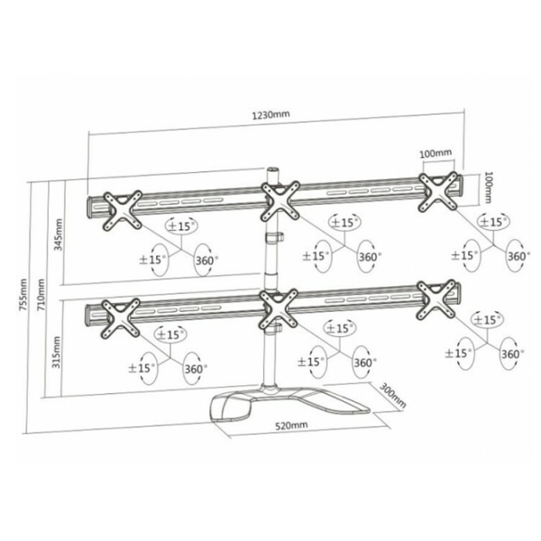 Suport pentru monitor Reflecta PLANO DeskStand 23-1010 S VESA 100 x 100 mm/ Silver photo 2