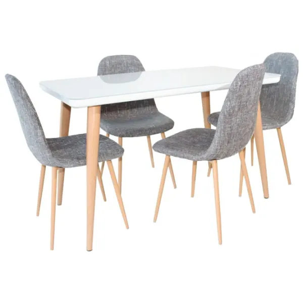 Masă de bucătărie DecoPrim 9202 MDF, Sticlă/ White photo 2