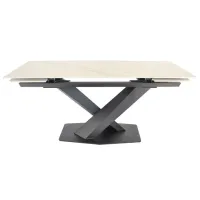 Masă de bucătărie extensibilă DecoPrim Lana LKT1029 Ceramică/ White photo 2