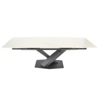 Masă de bucătărie extensibilă DecoPrim Lana LKT1029 Ceramică/ White photo 4
