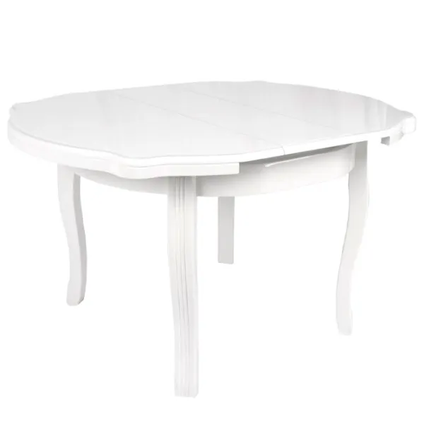 Masă de bucătărie extensibilă DecoPrim HX-01 Lemn, sticlă/ White photo 2 Masă de bucătărie extensibilă DecoPrim HX-01 Lemn, sticlă/ White photo 2