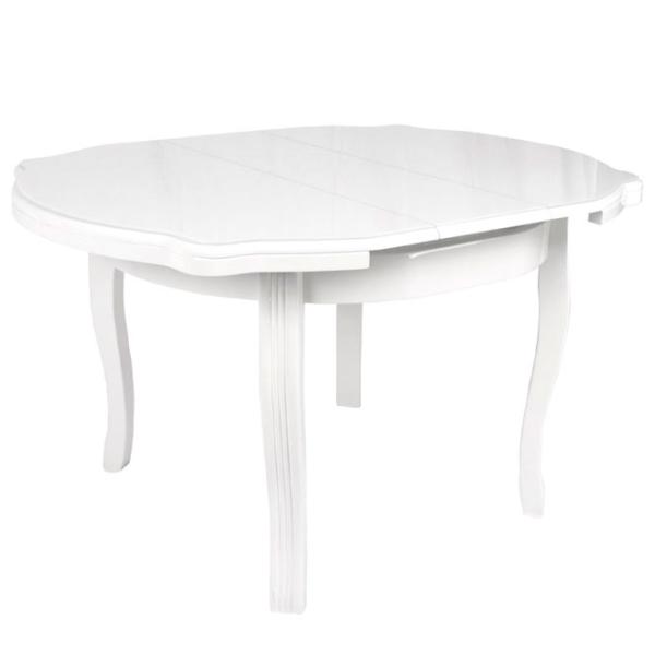 Masă de bucătărie extensibilă DecoPrim HX-01 Lemn, sticlă/ White photo 2 Masă de bucătărie extensibilă DecoPrim HX-01 Lemn, sticlă/ White photo 2