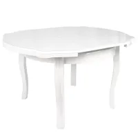 Masă de bucătărie extensibilă DecoPrim HX-01 Lemn, sticlă/ White photo 2