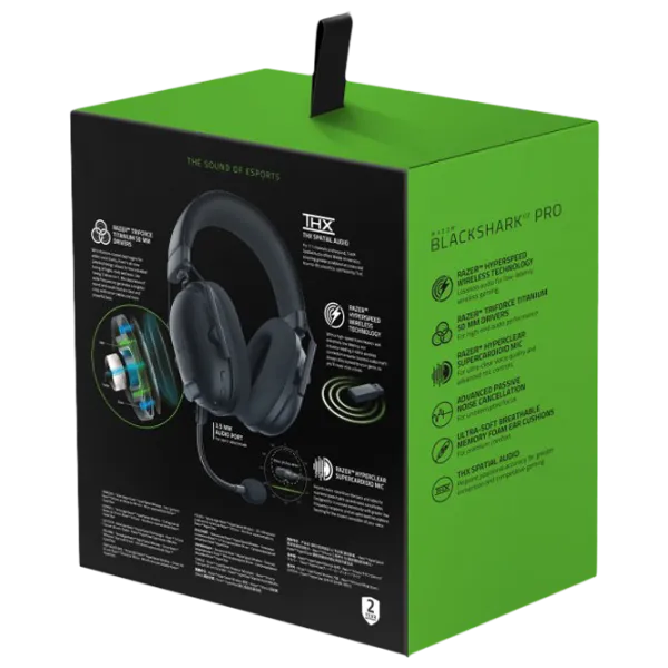 Căști Razer Blackshark V2 Pro Black Fără fir/ Gaming photo 4 Căști Razer Blackshark V2 Pro Black Fără fir/ Gaming photo 4