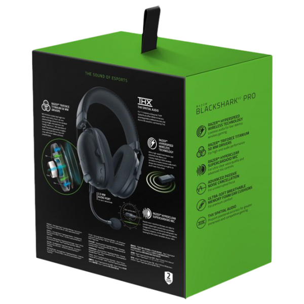Căști Razer Blackshark V2 Pro Black Fără fir/ Gaming photo 4 Căști Razer Blackshark V2 Pro Black Fără fir/ Gaming photo 4