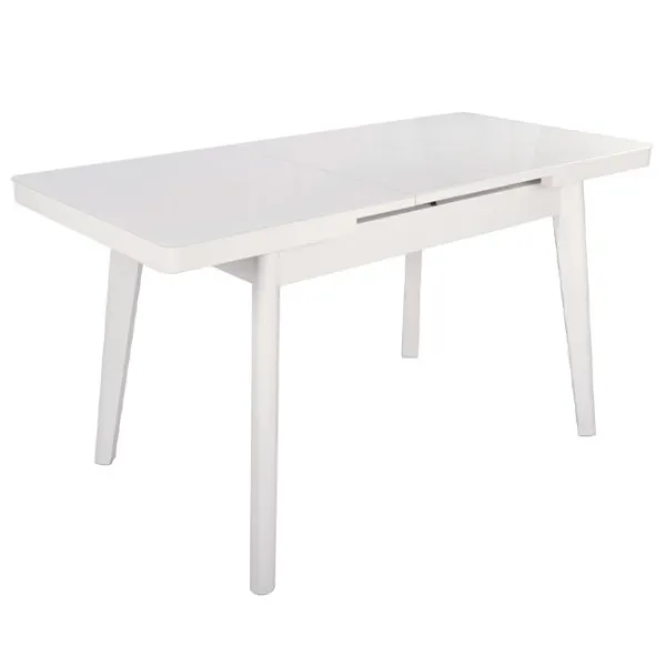 Masă de bucătărie extensibilă DecoPrim MG-A044 Lemn, sticlă/ White photo 2