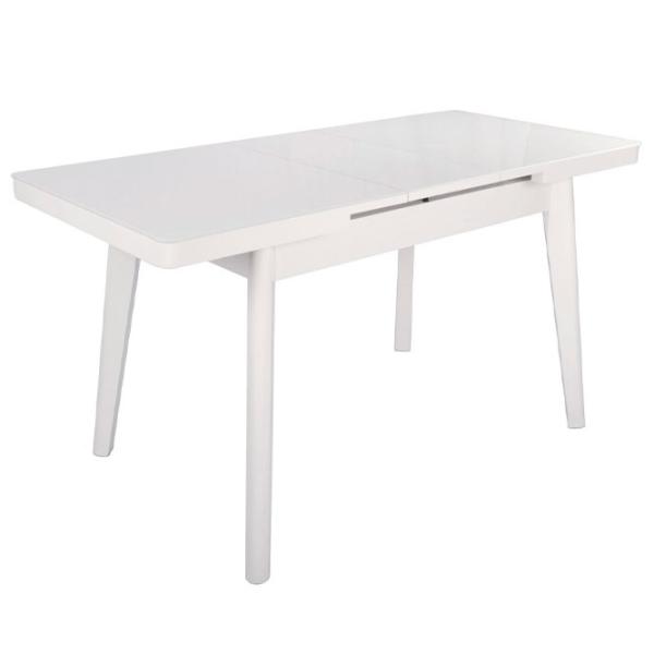 Masă de bucătărie extensibilă DecoPrim MG-A044 Lemn, sticlă/ White photo 2
