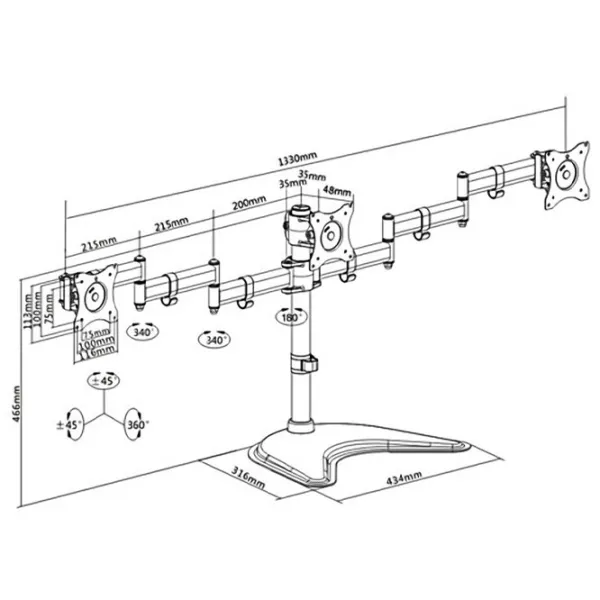 Кронштейн для монитора iTechmount MBS-13M VESA 100 x 100 мм/ Черный photo 5