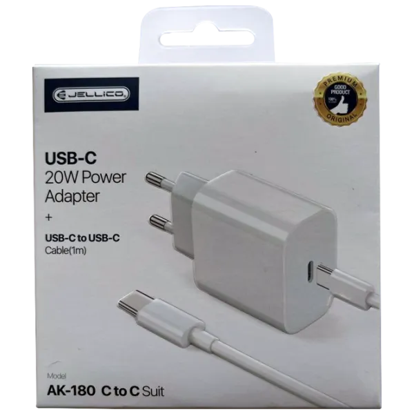 Încărcător de rețea Jellico AK180 USB Type-C/ USB Type-C photo 4