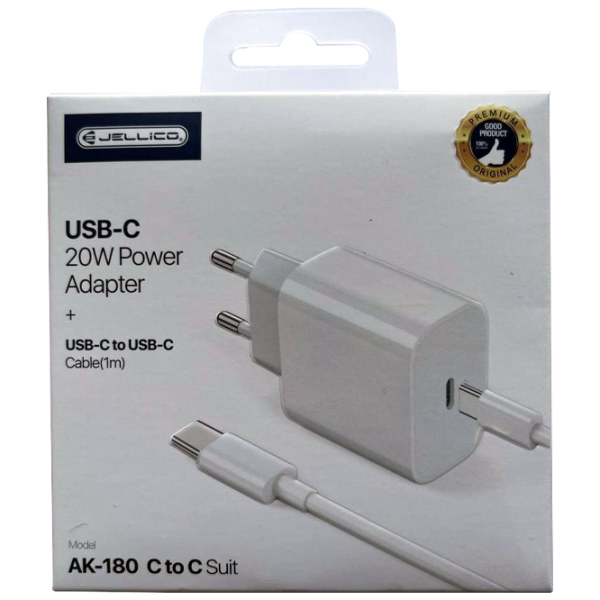 Încărcător de rețea Jellico AK180 USB Type-C/ USB Type-C photo 4