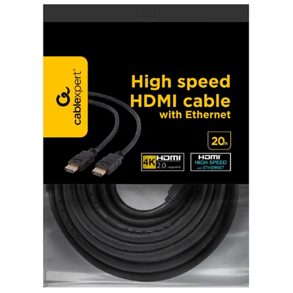 Кабель видео Cablexpert HDMI + HDMI 20 м/ Черный photo 4