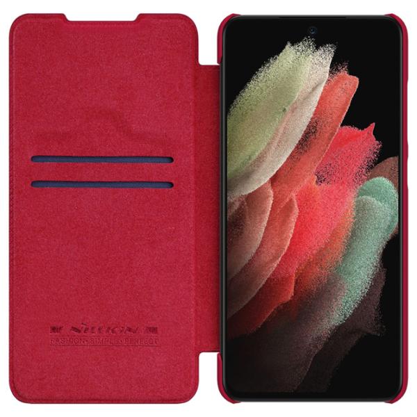 Husă pentru smartphone Samsung Galaxy S21 FE Nillkin/ Flip Cover/ Piele/ Red photo 3
