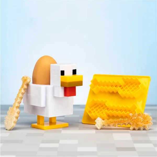 Набор Paladone Chicken Egg Cup and Toast Cutter V2 PP6732MCFV2 Minecraft/ Желтый Белый photo 3