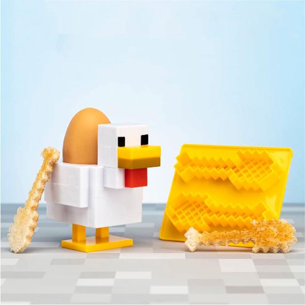Набор Paladone Chicken Egg Cup and Toast Cutter V2 PP6732MCFV2 Minecraft/ Желтый Белый photo 3