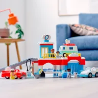 Constructor pentru copii LEGO Parking Garage and Car Wash Spălătorie auto și garaj/ Gray photo 4