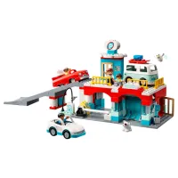 Constructor pentru copii LEGO Parking Garage and Car Wash Spălătorie auto și garaj/ Gray photo 5