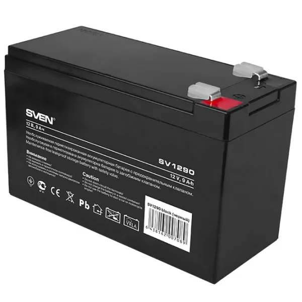 Аккумуляторная батарея для ИБП Sven SV1290 12 В 9 Ач Черный photo 3
