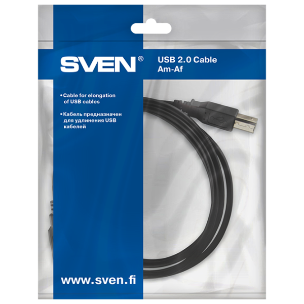 Кабель данных Sven USB Type-A + USB 2.0 1.8 м/ Черный photo 4 Кабель данных Sven USB Type-A + USB 2.0 1.8 м/ Черный photo 4