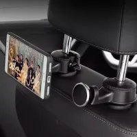 Suport pentru telefon Hoco CA18 Car backrest magnetic holder SILVER Silver photo 3