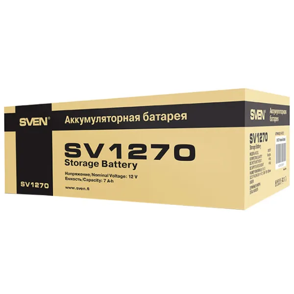 Аккумуляторная батарея для ИБП Sven SV1270 12 В 7 Ач Черный photo 4