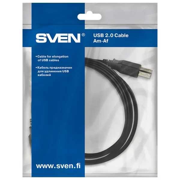 Кабель данных Sven USB Type-A + USB Type-A 5 м/ Черный photo 4 Кабель данных Sven USB Type-A + USB Type-A 5 м/ Черный photo 4