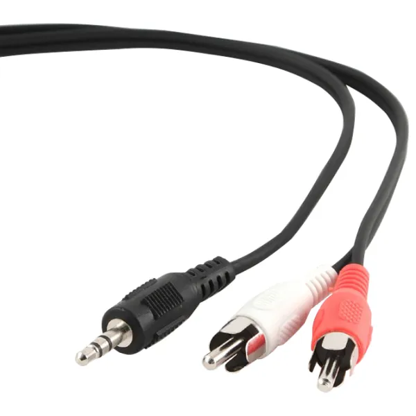Cablu audio Cablexpert 3.5 mm + 2 RCA 2.5 m/ Black photo 2