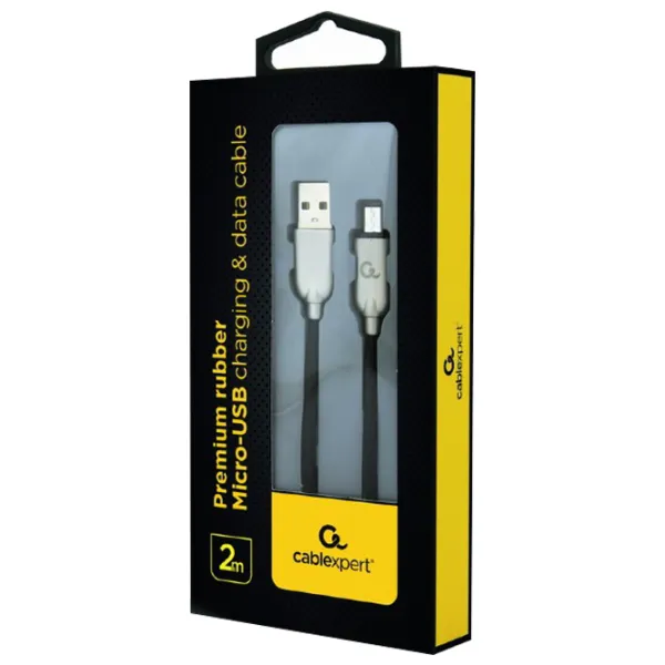 Кабель USB Premium Rubber Cablexpert USB Type-A + microUSB 2 м/ Черный photo 2