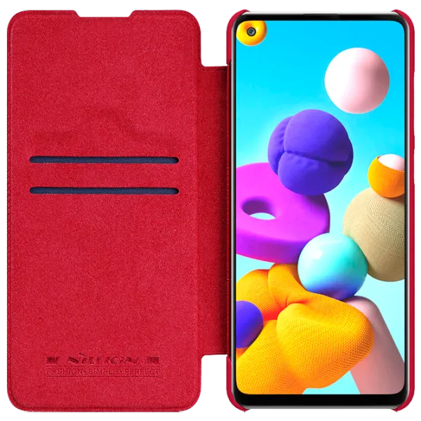 Husă pentru smartphone Samsung Galaxy A21s Nillkin/ Flip Cover/ Leather/ TPU/ Red photo 3