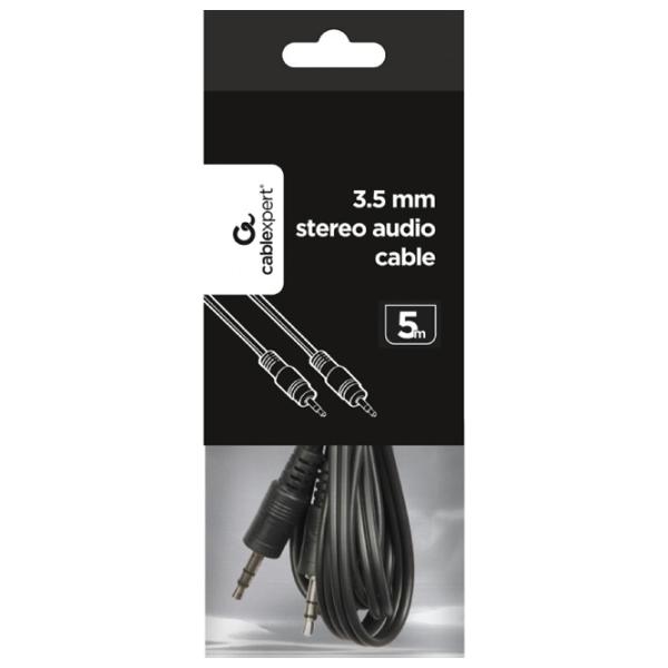 Cablu audio Cablexpert 3.5 mm + 3.5 mm 5 m/ Black photo 4