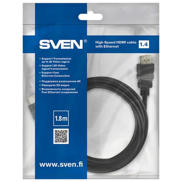 Кабель видео Sven HDMI + HDMI 1.8 м/ Черный photo 4