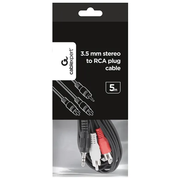 Аудио кабель Gembird 3.5 mm + 2 RCA 5 м/ Черный photo 5