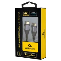 Кабель видео Cablexpert Premium HDMI + HDMI 1 м/ Черный photo 3