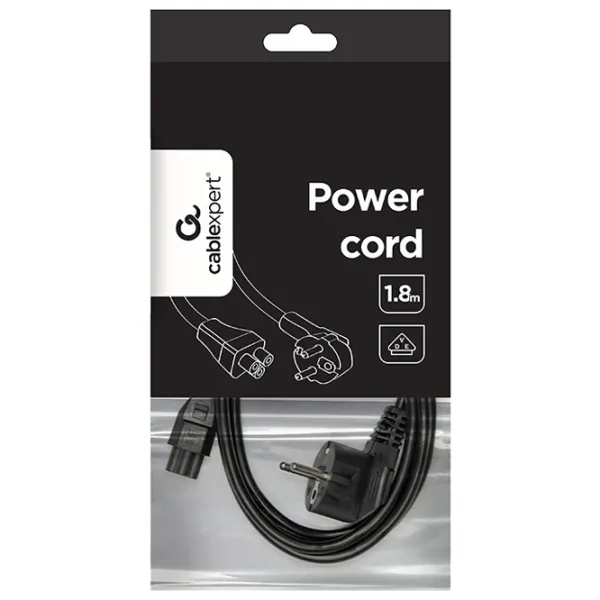 Cablu de alimentare Cablexpert Schuko + C5 1.8 m/ Black photo 3