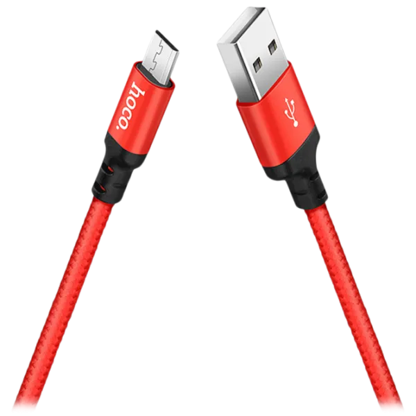 Cablu pentru telefon X14 Hoco USB Type-A + microUSB 1 m/ Red photo 3