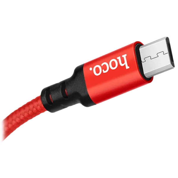 Cablu pentru telefon X14 Hoco USB Type-A + microUSB 1 m/ Red photo 4