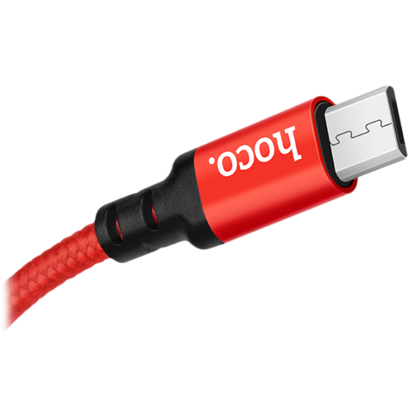 Cablu pentru telefon X14 Hoco USB Type-A + microUSB 1 m/ Red photo 4