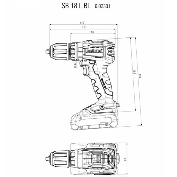 Дрель-шуруповерт Metabo SB 18 L BL 1850 об/мин photo 5