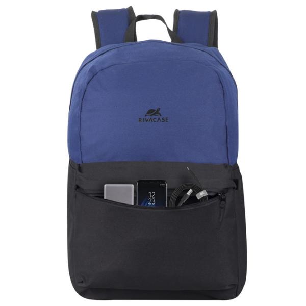 Rucsac RivaCase Aquamarine 15.6"/ Black Cobalt Blue/ 24 l photo 4