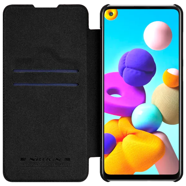 Чехол для смартфона Samsung Galaxy A21s Nillkin/ Flip Cover/ Leather/ TPU/ Черный photo 4 Чехол для смартфона Samsung Galaxy A21s Nillkin/ Flip Cover/ Leather/ TPU/ Черный photo 4