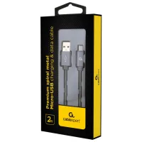 Кабель для телефона Premium Spiral Cablexpert USB Type-A + microUSB 2 м/ Metallic photo 2