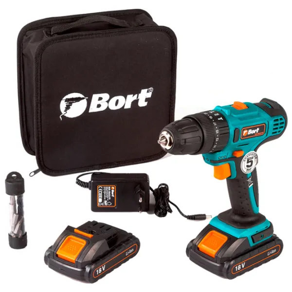 Дрель-шуруповерт Bort BAB-18lx2Li-FD 400 rot/min photo 7