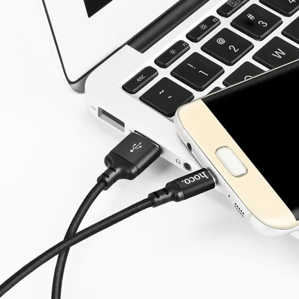 Кабель для телефона X14 Hoco USB Type-A + USB Type-C 1 м/ Черный photo 2