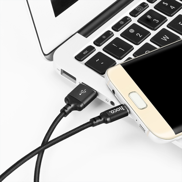 Кабель для телефона X14 Hoco USB Type-A + USB Type-C 1 м/ Черный photo 3