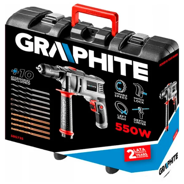 Дрель Graphite 58G735 550 Вт/ 3000 об/ мин photo 4