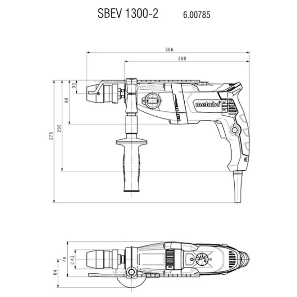 Дрель Metabo SBEV 1300-2 Box (600785000) 1300 Вт / 3100 об/мин photo 8